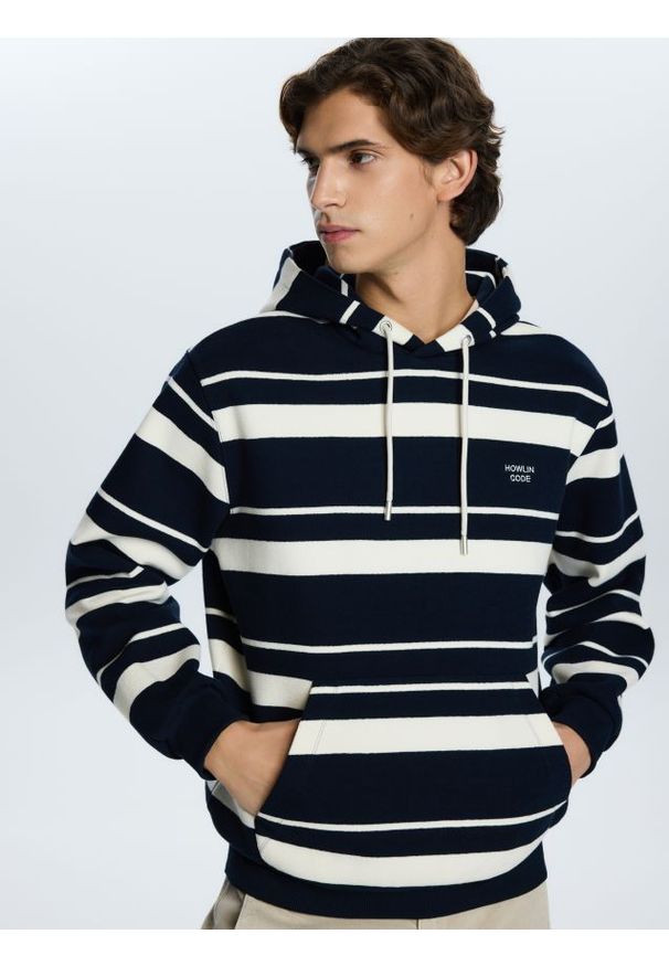 Reserved - Bluza z kapturem - granatowy. Typ kołnierza: kaptur. Kolor: niebieski. Materiał: bawełna, dzianina