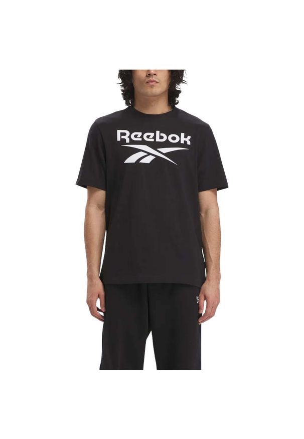 Koszulka z krótkim rękawem Męska Reebok Identity Big Stacked Logo Czarny. Kolor: czarny. Długość rękawa: krótki rękaw. Długość: krótkie