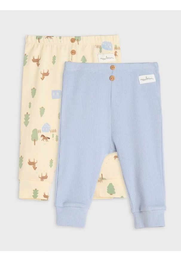 Sinsay - Legginsy 2 pack - błękitny. Kolor: niebieski. Długość: długie