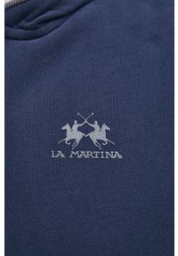 La Martina bluza bawełniana męska kolor granatowy z kapturem gładka. Okazja: na co dzień. Typ kołnierza: kaptur. Kolor: niebieski. Materiał: bawełna. Wzór: gładki. Styl: casual #5
