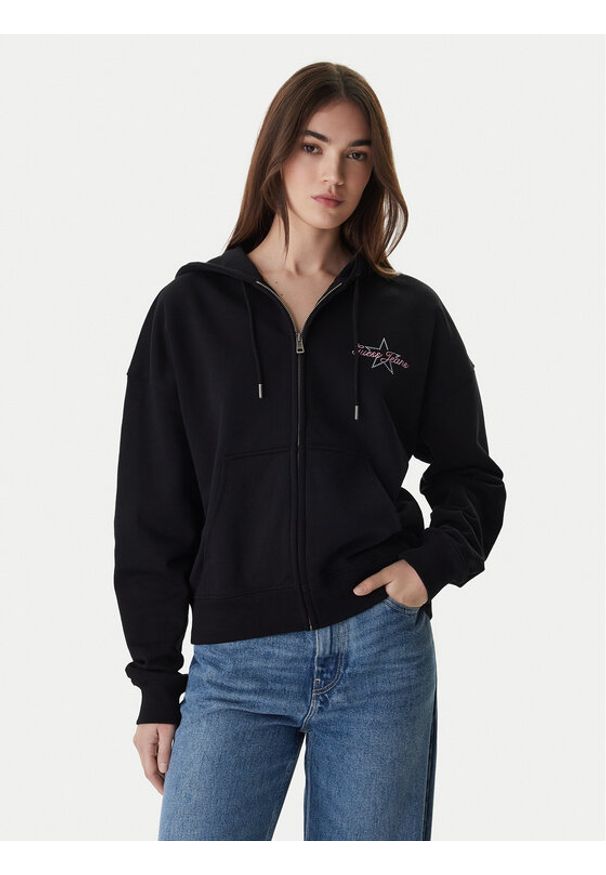 Guess Jeans Bluza W6RQ06 K68I4 Czarny Oversize. Kolor: czarny. Materiał: bawełna