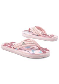 Big-Star - Różowe Japonki Big Star Damskie Obuwie Piankowe. Okazja: na co dzień, na plażę, na spacer. Kolor: różowy. Materiał: materiał. Wzór: kwiaty, nadruk, paski. Sezon: lato. Styl: wakacyjny, casual #2