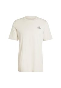 Adidas - Essentials Single Jersey Embroidered Small Logo Tee. Kolor: szary. Materiał: jersey