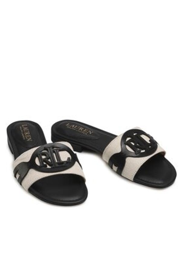 Lauren Ralph Lauren - LAUREN RALPH LAUREN Klapki Alegra 802826823004 Beżowy. Kolor: beżowy. Materiał: materiał
