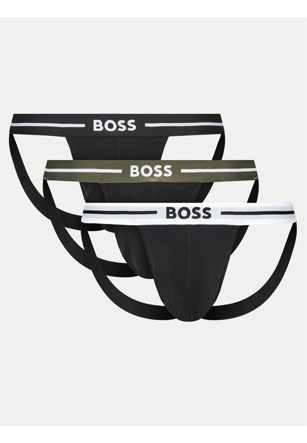 BOSS Komplet slipów Jock Strap 50517823 Czarny. Kolor: czarny. Materiał: bawełna