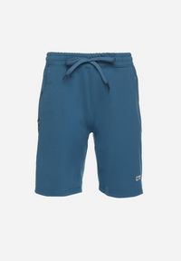 Born2be - Niebieskie Szorty z Bawełną Dresowe z Gumką w Pasie Lirasene. Okazja: na co dzień. Kolor: niebieski. Materiał: bawełna, dresówka. Styl: casual