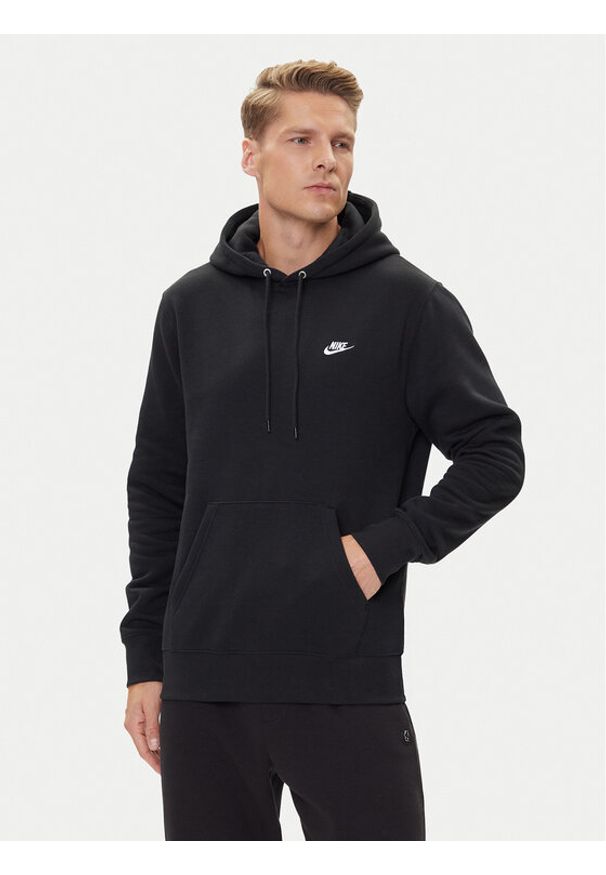 Nike Bluza Club Ft FN3859 Czarny Regular Fit. Kolor: czarny. Materiał: bawełna