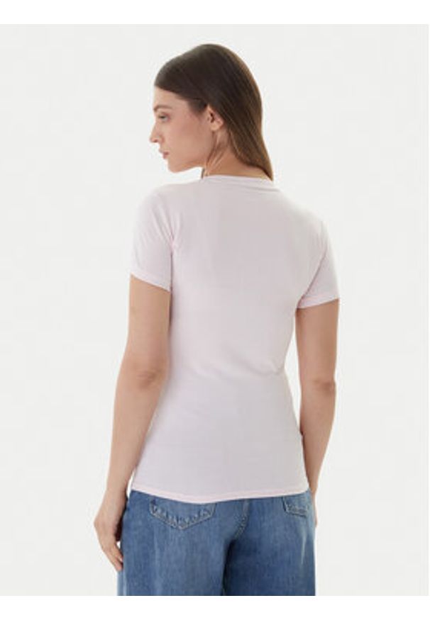 Guess T-Shirt W2YI45 J1314 Różowy Slim Fit. Kolor: różowy. Materiał: bawełna
