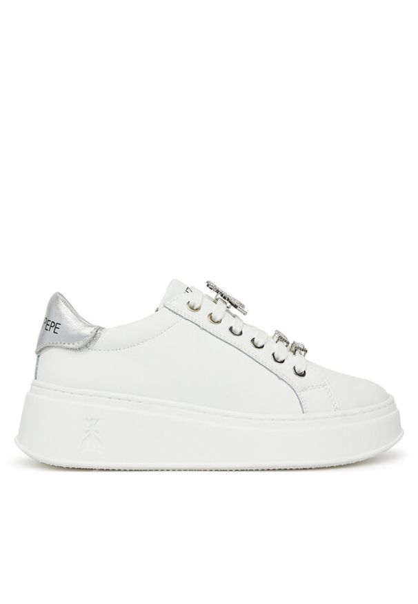 Patrizia Pepe Sneakersy PPJ302 30 Biały. Kolor: biały. Materiał: skóra