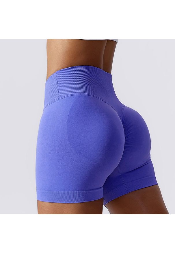 Intica - Szorty sportowe z wysokim stanem odprowadzające wilgoć Rezzan. Stan: podwyższony. Kolor: brązowy. Materiał: tkanina, materiał. Sport: fitness