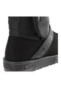 Big-Star - Czarne Śniegowce Big Star Modne Ocieplane Buty Damskie. Okazja: na co dzień, na spacer. Zapięcie: rzepy. Kolor: czarny. Materiał: syntetyk, jeans, materiał, futro. Szerokość cholewki: normalna. Sezon: zima. Obcas: na obcasie. Styl: klasyczny, casual, elegancki. Wysokość obcasa: niski #6