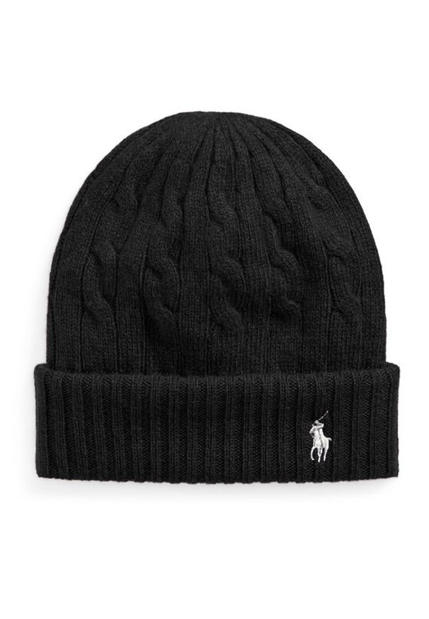 Polo Ralph Lauren Czapka 455956315001 Czarny. Kolor: czarny. Materiał: wełna, materiał