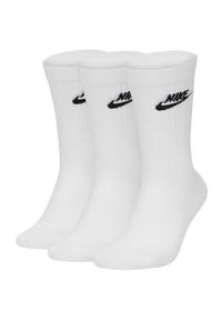 SKARPETY Nike Sportswear Everyday Essential Crew 3 Pairs, Dla obu płci. Kolor: biały. Materiał: materiał, poliester