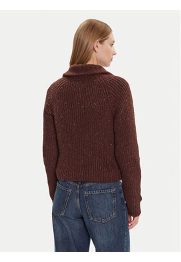 Tommy Jeans Sweter DW0DW21686 Brązowy Relaxed Fit. Kolor: brązowy. Materiał: syntetyk