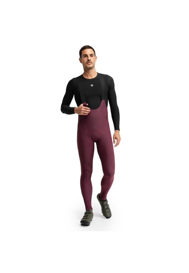 SIROKO - Męskie termiczne długie spodnie rowerowe gravel Kolarstwo Siroko Apalache Burg. Kolor: czerwony. Materiał: tkanina. Długość: długie. Sport: kolarstwo