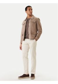 Milestone Kurtka skórzana Valerio 612205 60790 Beżowy Regular Fit. Kolor: beżowy. Materiał: welur #2