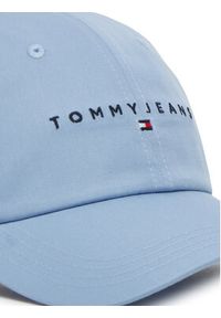 Tommy Jeans Czapka z daszkiem Linear Logo 6 Panel AW0AW16868 Błękitny. Kolor: niebieski. Materiał: bawełna, materiał