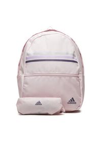Adidas - adidas Plecak Classic Horizontal 3-Stripes Backpack IR9837 Różowy. Kolor: różowy. Materiał: materiał