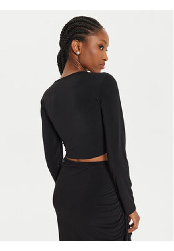 ViCOLO Bluzka US0025 Czarny Slim Fit. Kolor: czarny. Materiał: syntetyk