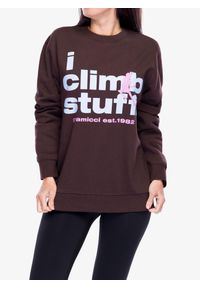 Bluza bez kaptura Gramicci I Climb Stuff Sweatshirt. Typ kołnierza: bez kaptura. Kolor: brązowy