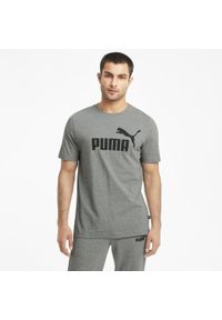 Puma - Męska koszulka z logo Essentials PUMA Medium Gray Heather. Kolor: szary. Materiał: bawełna, materiał #2