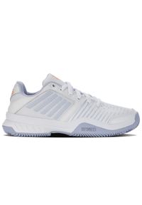 Damskie buty do tenisa K-Swiss Express. Kolor: różowy, wielokolorowy, biały. Materiał: syntetyk, materiał. Sport: tenis #1