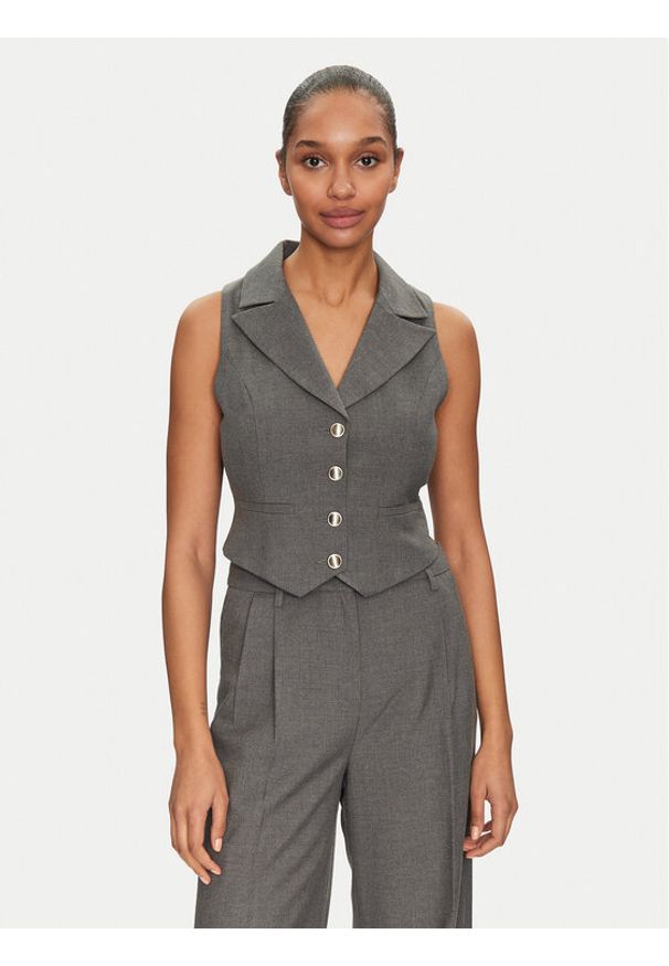 Morgan Kamizelka garniturowa 251-CJANA.F Szary Slim Fit. Kolor: szary. Materiał: syntetyk