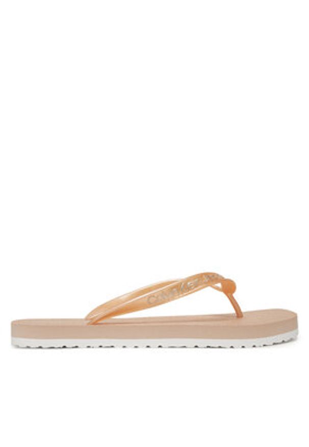 Calvin Klein Jeans Japonki Thong+ Tpu Metallic YW0YW01720 Różowy. Kolor: różowy. Materiał: syntetyk