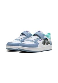 Puma - Dziecięce sneakersy Caven PUMA × HOT WHEELS™ MONSTER TRUCKS PUMA. Okazja: na uczelnię. Kolor: zielony, niebieski, wielokolorowy, biały. Sport: joga i pilates