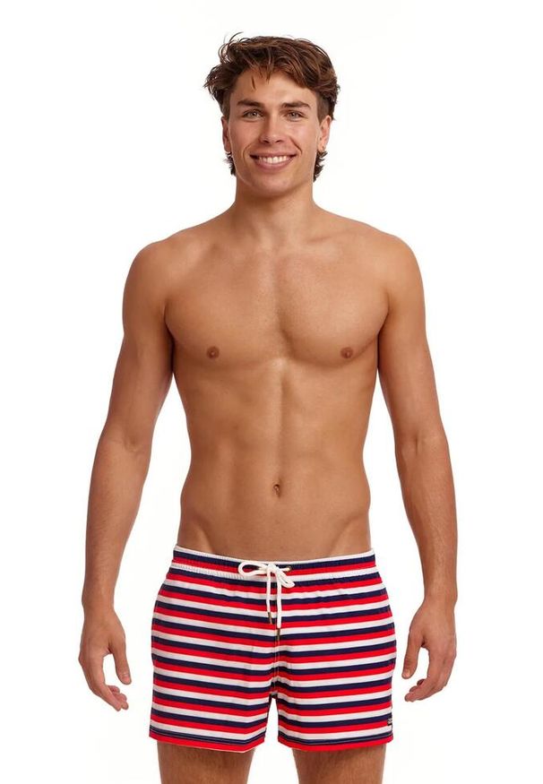FUNKY TRUNKS - Szorty kąpielowe męskie Funky Trunks Riviera Shorts. Kolor: biały, czerwony, wielokolorowy. Materiał: poliester