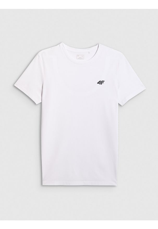 4f - 4F T-shirt slim gładki męski - biały XXL. Okazja: na co dzień. Kolor: biały. Materiał: bawełna. Wzór: gładki. Styl: casual