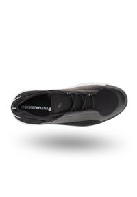 Czarne sneakersy Emporio Armani z zamszowymi wstawkami. Kolor: czarny. Materiał: zamsz #5