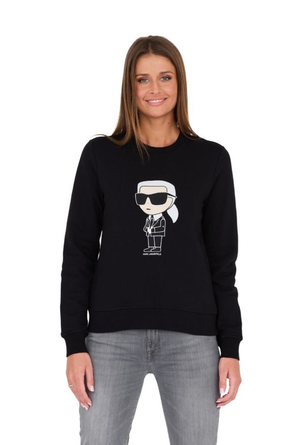 Karl Lagerfeld - KARL LAGERFELD Czarna damska bluza Ikonik 2.0, Rozmiar S. Kolor: czarny