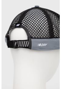 New Balance czapka z daszkiem LAH13001GNM kolor szary z nadrukiem. Kolor: szary. Materiał: materiał. Wzór: nadruk #2