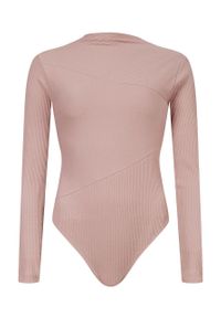 AllSaints bluzka damska kolor różowy gładka. Kolor: różowy. Materiał: dzianina. Długość rękawa: długi rękaw. Długość: długie. Wzór: gładki #3