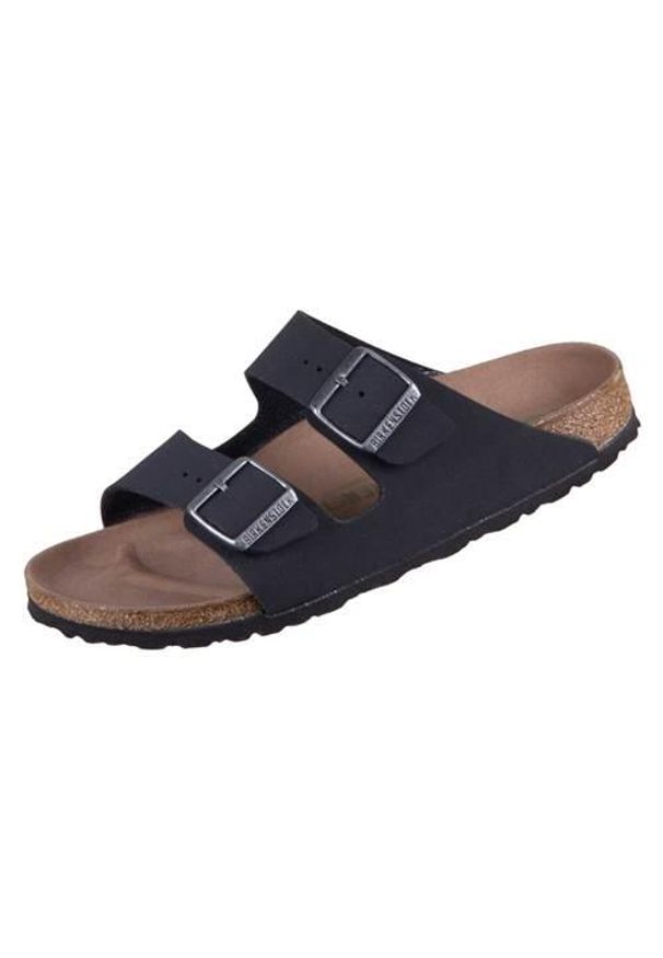 Klapki damskie Birkenstock Arizona. Zapięcie: bez zapięcia. Kolor: czarny. Materiał: materiał, syntetyk. Szerokość cholewki: normalna. Sport: turystyka piesza