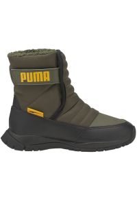 Buty Puma Nieve Wtr Ac Ps Jr 380745 02 zielone. Okazja: na spacer. Wysokość cholewki: przed kolano. Kolor: zielony. Materiał: syntetyk, materiał, skóra ekologiczna, guma, futro. Szerokość cholewki: normalna. Sezon: jesień, zima. Sport: turystyka piesza #5