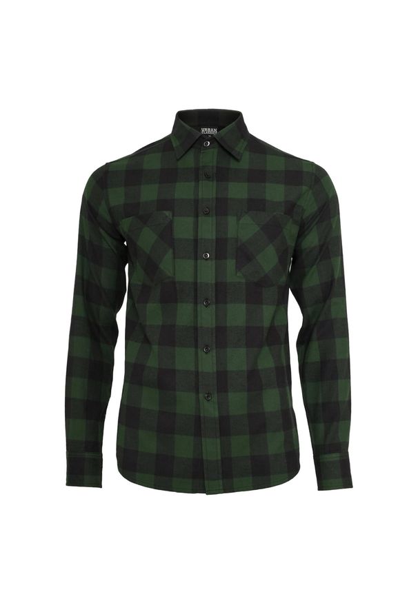 Urban Classics - Flanelowa Koszula Męska W Kratę. Kolor: czarny, zielony, wielokolorowy