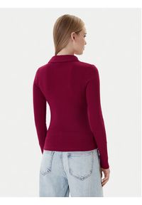 Tommy Jeans Bluzka Essential DW0DW21933 Bordowy Slim Fit. Kolor: czerwony. Materiał: bawełna #3