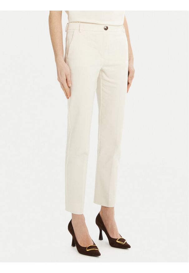 Marella Chinosy Irlanda 2515131021 Biały Slim Fit. Kolor: biały. Materiał: syntetyk, bawełna