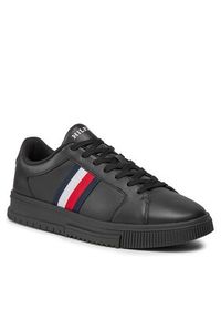TOMMY HILFIGER - Tommy Hilfiger Sneakersy Supercup Lth Stripes Ess FM0FM04895 Czarny. Kolor: czarny. Materiał: skóra #6