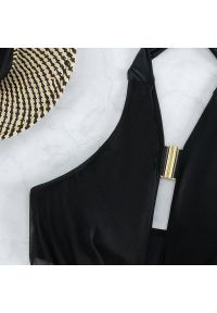 Intica - Zestaw kąpielowy pareo i top na plażę Zavastiea. Kolor: czarny. Materiał: materiał #5