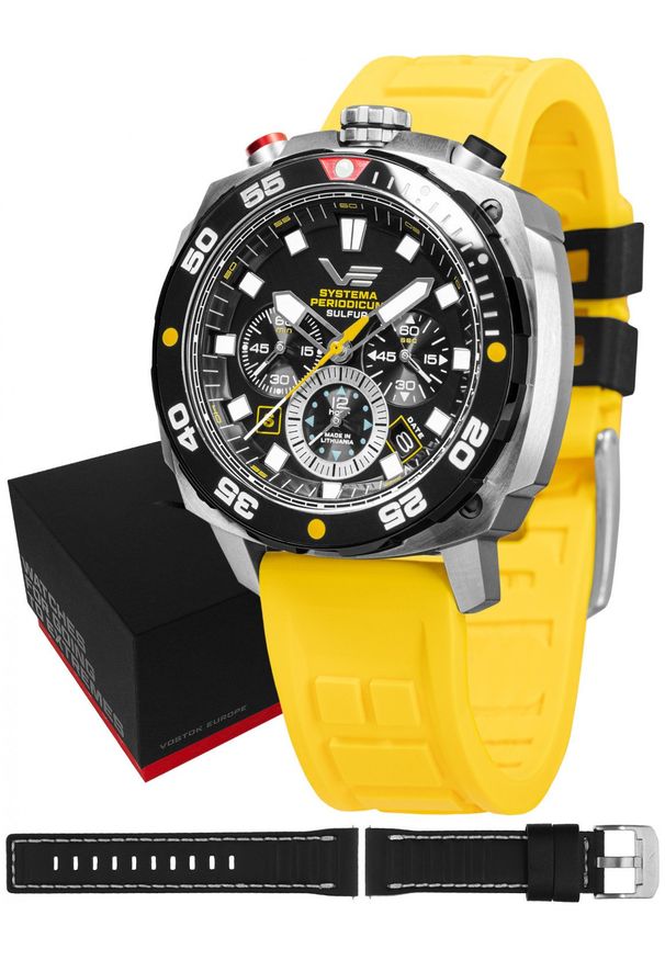 Zegarek męski Vostok Europe VK67-650E725S żółty. Kolor: żółty