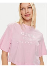 Guess T-Shirt Dakota V4GI13 JA914 Różowy Regular Fit. Kolor: różowy. Materiał: bawełna