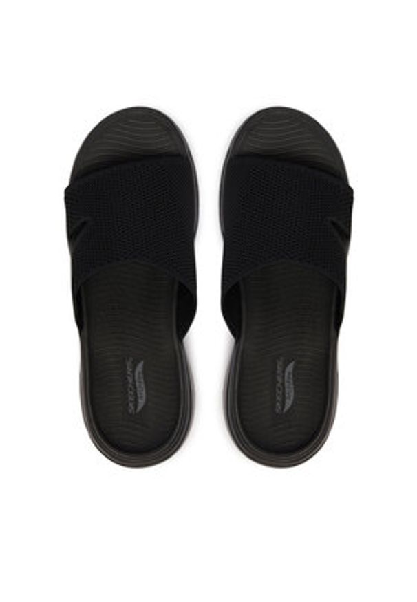 skechers - Skechers Klapki Go Walk Arch Fit 140274/BBK Czarny. Kolor: czarny. Materiał: materiał