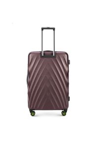 Wittchen - Duża walizka z polikarbonu w ukośny wzór. Kolor: fioletowy. Materiał: guma #8