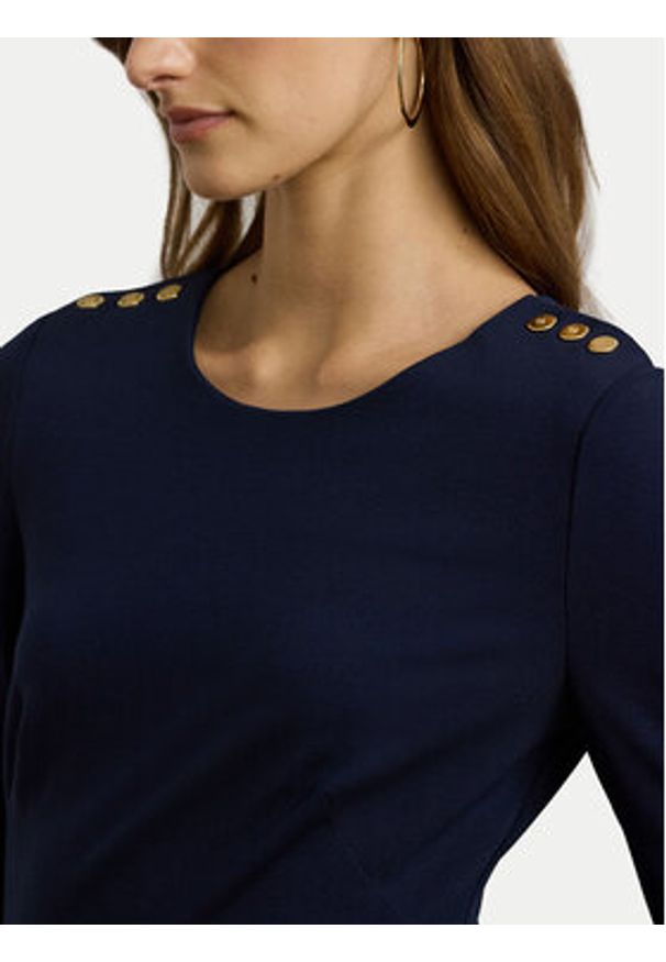 Lauren Ralph Lauren - LAUREN RALPH LAUREN Sukienka codzienna 200973403001 Granatowy Regular Fit. Okazja: na co dzień. Kolor: niebieski. Materiał: wiskoza. Typ sukienki: proste. Styl: casual