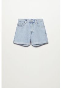 mango - Mango - Szorty jeansowe MOM80. Okazja: na co dzień. Stan: podwyższony. Kolor: fioletowy. Materiał: jeans. Wzór: gładki. Styl: casual #4