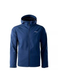 Hi-tec - Kurtka męska Softshell Hi-Tec Neti - niebieska, Rozmiar XL. Kolor: niebieski. Materiał: softshell. Sport: turystyka piesza