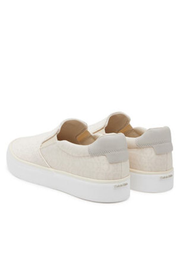Calvin Klein Tenisówki Vulc Slip On - Jacq HW0HW02411 Écru. Zapięcie: bez zapięcia. Materiał: skóra